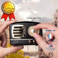 TD® Mini Haut-Parleur Bluetooth V4.1 Vintage Enceinte Acoustique Hifi Stéréo Portable Sans Fil - Noir