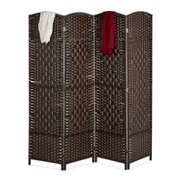 Relaxdays Paravent séparateur de pièce, H x l : 170 x 160 cm, pliable, brise-vue en 4 parties, en bois et corde en papier, gris Relaxdays Paravent séparateur de pièce, H x l : 170 x 160 cm, pliable, brise-vue en 4 parties, en bois et corde en papier, gris