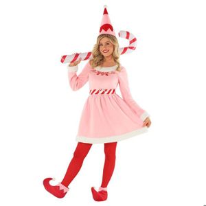 Costume Lutin Femme Adulte – Robe, Bonnet Et Chaussettes Pour Noël Ou Cosplay