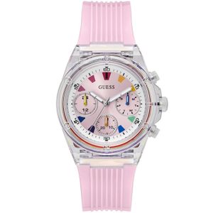 Montre GUESS Femme - Cadran Blanc, Boîtier Acier Doré, Bracelet Cuir - Collection Limitée Neuve