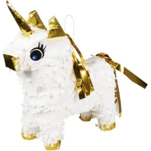 Piñata 30976 Mini Pinata Licorne, 21 X 17 Cm, Carton, Jeu De Fête, Animal, Cadeau, Anniversaire D'Enfant, Décoration, Gris, Blanc[u5857]