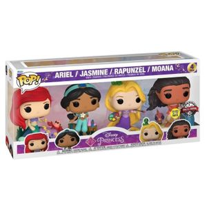 FIGURINE - PERSONNAGE Figurine Funko Pop! Disney Ultimate Princess - Ariel / Jasmine / Raiponce / Vaiana Glow in the Dark 4-Pack