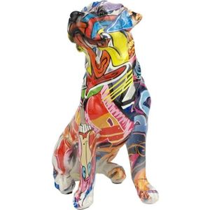 STATUE - STATUETTE Graffiti coloré chien Figurine Animal Sculpture St