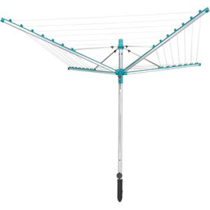 FIL À LINGE - ÉTENDOIR Leifheit 85285 Séchoir jardin parapluie Linomatic 400 Easy - 40 mètres avec sytème Easy-Lift, rétractation automatique des fils