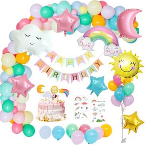 Decoration Anniversaire Fille, Ballons Anniversaire Enfant, Kit  Anniversaire Fille avec Bannière Happy Bithday Decoration Nappe Lico