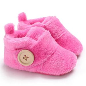 CHAUSSON - PANTOUFLE Chaussons bébé en peluche d'hiver - ECELEN - Rose - Semelle souple