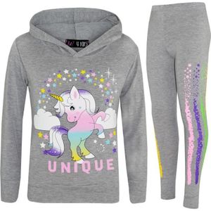 Ensemble de vêtements Survêtement Enfant Fille Licorne Arc-en-ciel - Gri