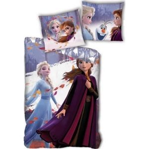 Parure De Lit Reine Des Neiges 2 Pièces - Housse Couette 140x200cm + Taie 65x65cm - 100% Coton - Disney