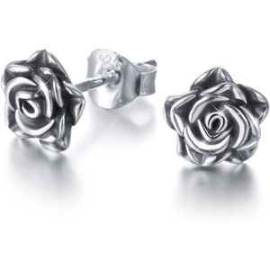 Boucle d'oreille DAOCHONG Rose Studs S925 Sterling Silver Flower Studs Cadeaux Romantiques pour Femmes Filles413