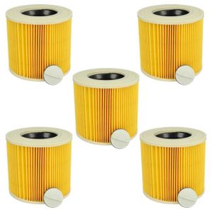 ASPIRATEUR INDUSTRIEL vhbw 5x filtre à cartouche compatible avec Stanley SXVC50XTDE aspirateur à sec ou humide - Filtre plissé - jaune