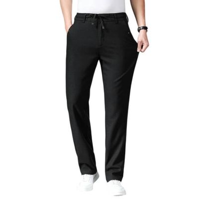 Pantalon Lin Homme Été Chic Pantalon Cuisine Taille Elastique Ete Large en Lin Sweatpants Jogging Ample Uni Japonais Baggy Militaire Cuisine Homme Peche Stretch Mes Commandes XL