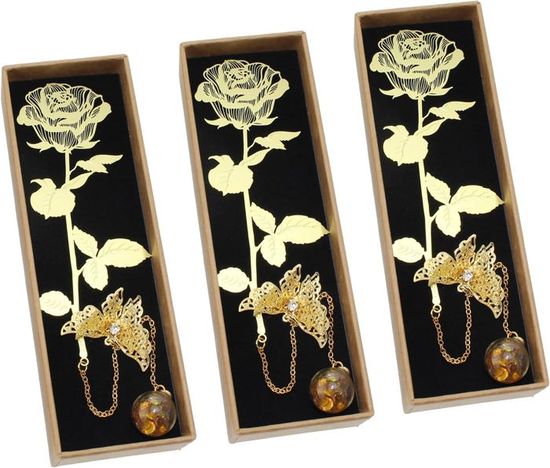 Lot De 4 Marque-pages En Métal Avec Pendentif En Cristal - Dragon