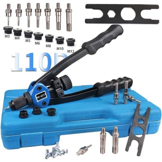 110pc M3-M12 Pince a riveter pop ensemble avec rivets alu pour rivets ...