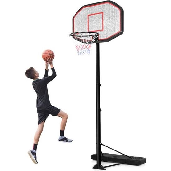 DREAMADE Panier de Basket-ball Extérieur Enfants Adultes avec Hauteur de 2,2 à 3,05CM, Support en Acier Panneau Résistant