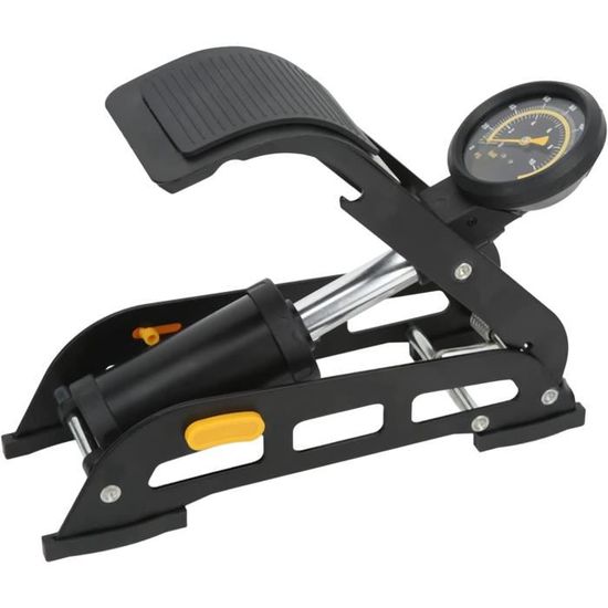 Pompe à Pied Portable SOLUSTRE Pour Gonfler Pneus Voiture, Vélo, Ballons - Avec Baromètre Et Pédale Antidérapante