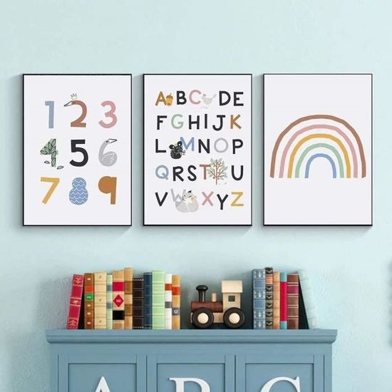 6 Posters Animaux Jungle A4 Sans Cadre - Décoration Chambre Bébé Enfants, Toile Coton Imperméable, Motifs Mignons, Cadeau Naissance Ou Décoration Murale