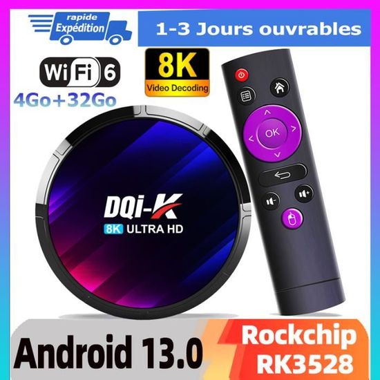 Android tv box tv android 13 H96MAX Smart TV BOX Wifi BT 2Go 16Go