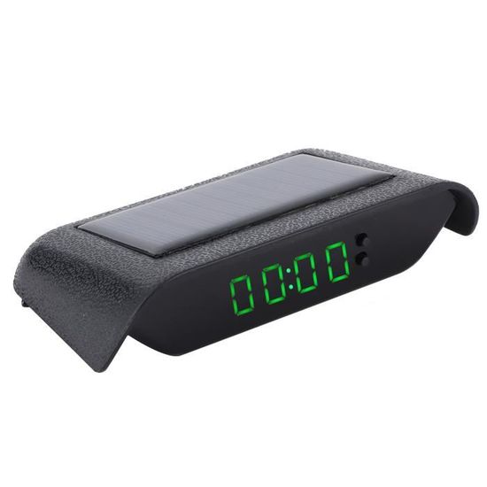 Horloge Numérique 2 En 1 Pour Voiture - Affichage LED Bleu, Thermomètre, Voltmètre, Design Compact Pour Tableau De Bord