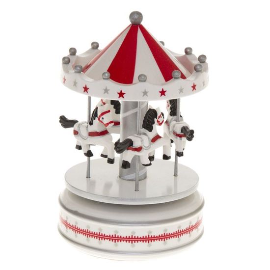 Village de Noël Carrousel musical Blanc Cdiscount Maison
