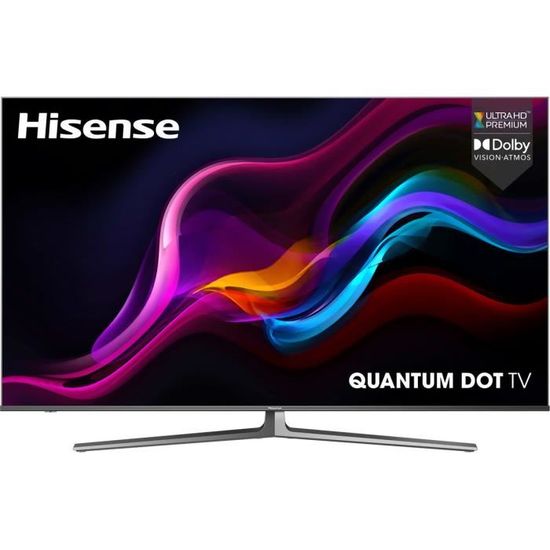 HISENSE - 65U8GQ - Téléviseur Qled 4K - 164 cm - Dolby vision - Smart TV - 4 HDMI - Classe G - Noir