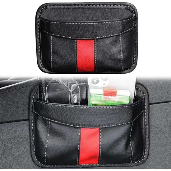 Organisateur Latéral Pour Siège De Voiture - En Cuir PU, 12x17cm, Fixation Velcro, Range Documents Et Petits Objets