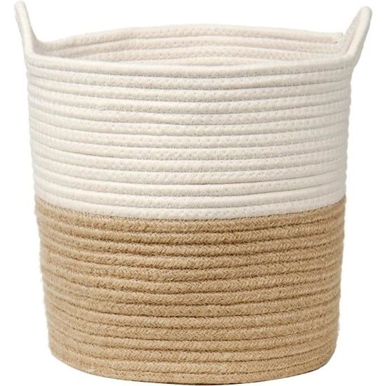 Grand Panier Osier Panier De Rangement Tissé En Corde De Coton Bébé Panier à Linge Pliable Lion Panier De Stockage Corbeille A Linge Osier