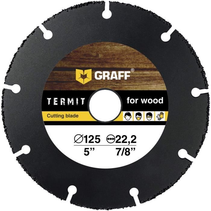 GRAFF Termit Disque à Bois 230 Mm Pour Meuleuse – Lame Carbure Tungstène Pour Coupe & Rainurage Bois