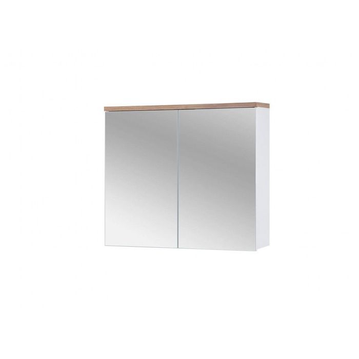 Bali - Armoire de salle de bain Bali White - 80 x 20 x 70 cm - Rangement mural avec miroir Blanc