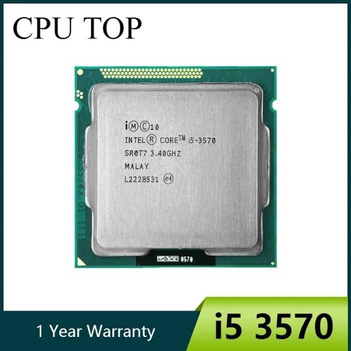 Processeur Intel i5 3570 quad-core 3,4 GHz L3 = 6M 77W socket Le processeur de bureau LGA 1155 fonctionne à 100%