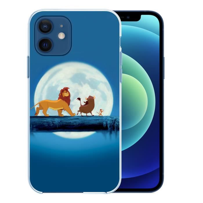 Coque pour iPhone 12 mini - Roi Lion Lune. Accessoire telephone