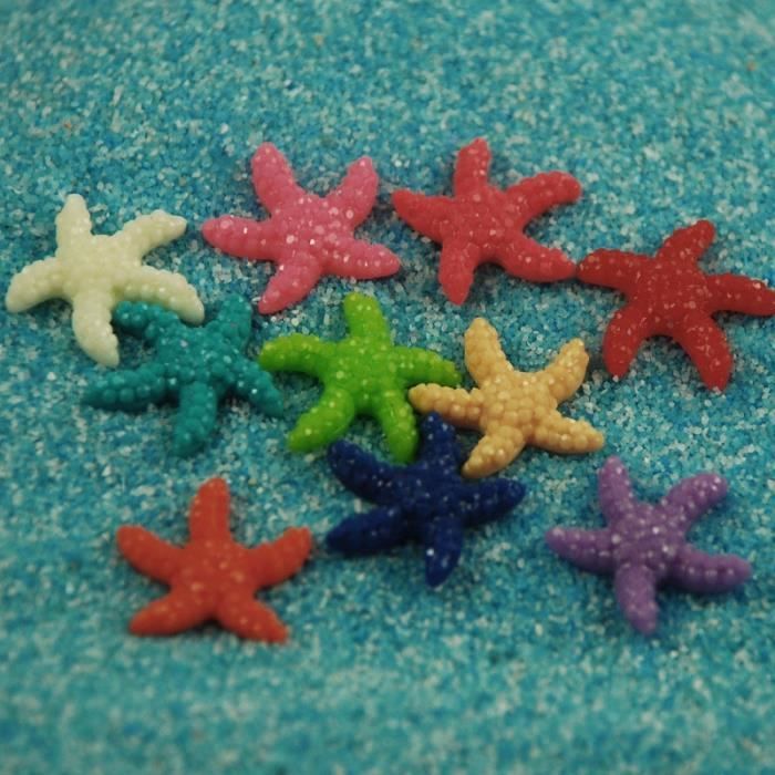 Décorations aquarium,5-10-20 pièces Mini résine mignon multicolore Miniature étoile de mer réservoir Aquarium - Type 10pcs