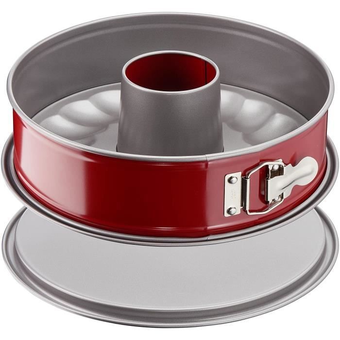 TefalJ 1642614 Delibake Moule A Savarin A Charnière 25 cm Acier Rouge Carbone