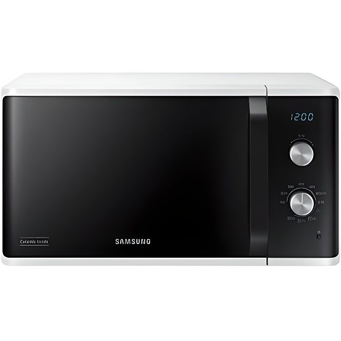 Samsung Microonde MG23K3614AW Four Micro-ondes Grill, 23 l, 800 W, Grill 1100 W, Blanc