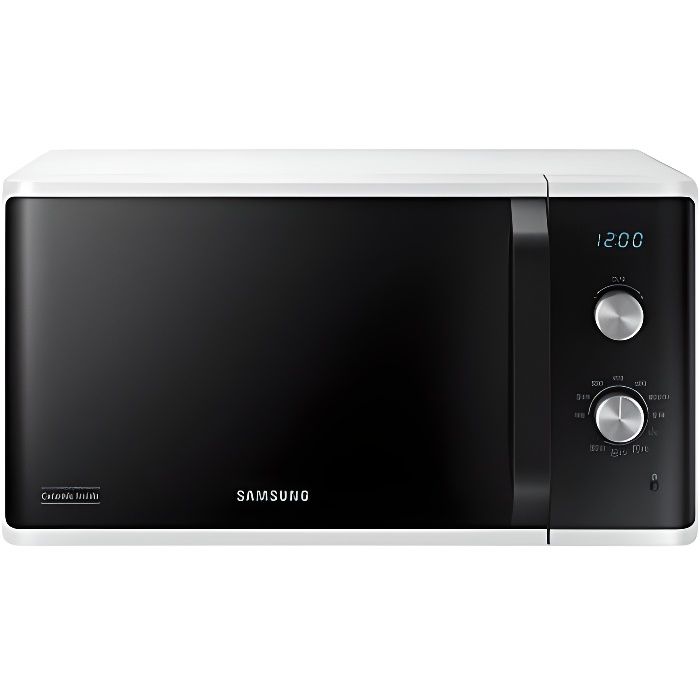 Samsung Microonde MG23K3614AW Four Micro-ondes Grill, 23 l, 800 W, Grill 1100 W, Blanc
