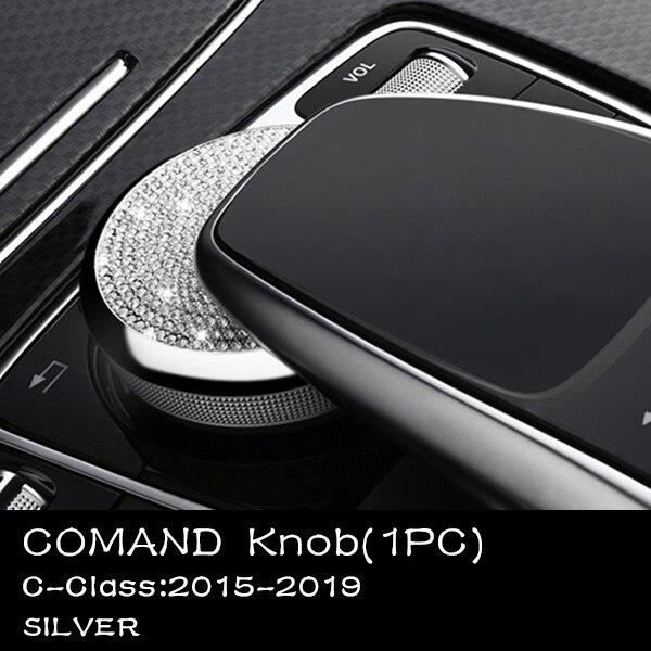 Décoration Véhicule,Pour Mercedes Benz Accessoires Classe C W204 W205 AMG Autocollant Bling Pièces Intérieures - Type 10Silver