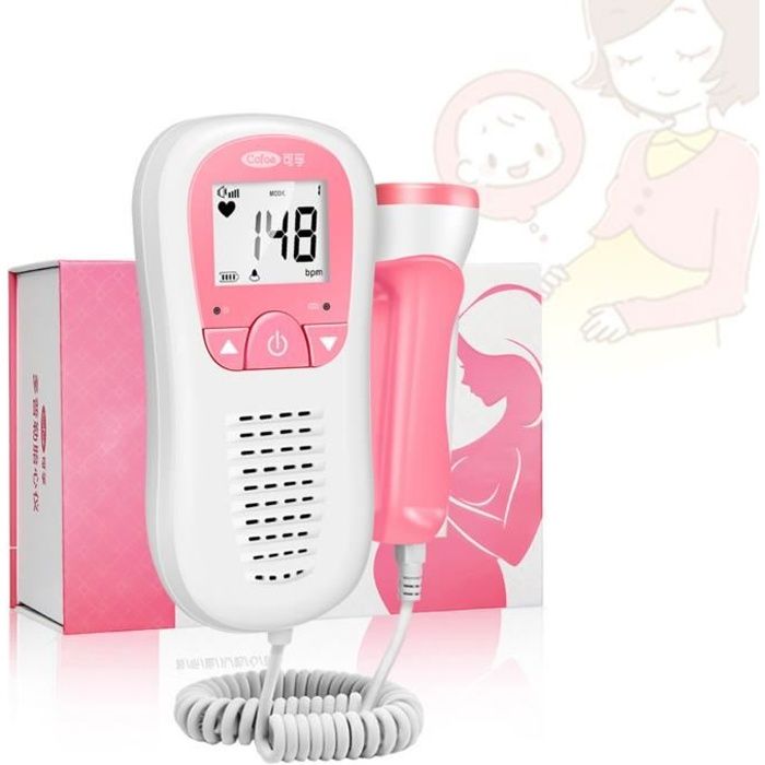 Doppler fœtal bébé domestique - Détecteur de fréquence cardiaque prénatal sonar maison stéthoscope de rythme cardiaque, de pouls