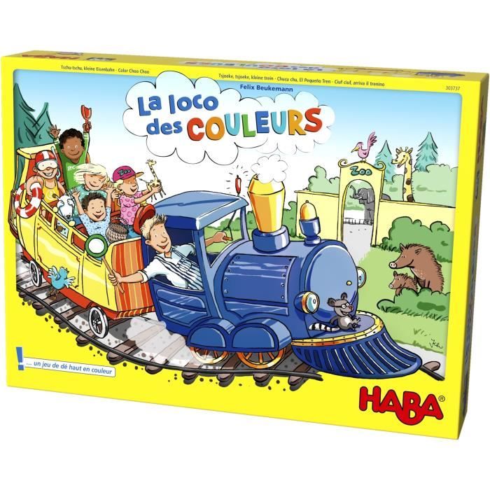 HABA - La loco des couleurs - Jeu de société - Jeu de dé évolutif et sur la reconnaissance des couleurs - 3 ans et plus, 303737