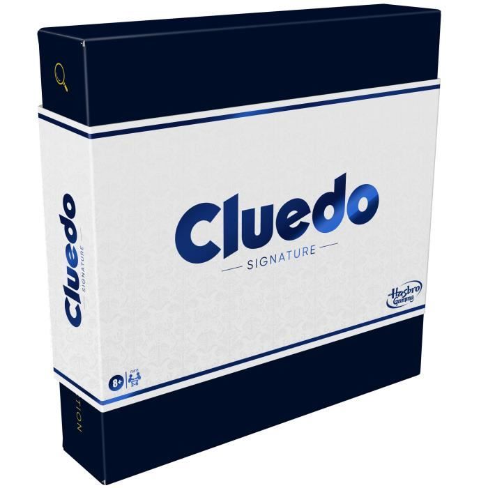 Cluedo Signature, jeu de plateau pour la famille, 2 à 6 joueurs, emballage et éléments de jeu premium, rangement intégré, dès 8 ans