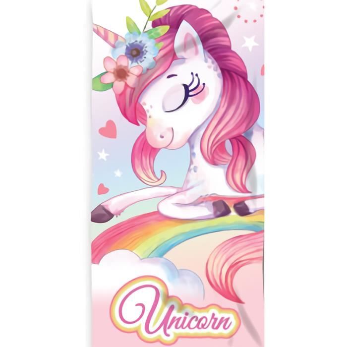 Drap de Plage Licorne Rose