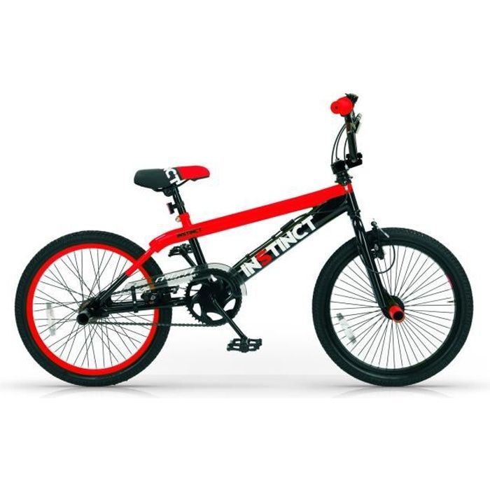MBM BMX Enfants Instinct 20 pouces 49 cm Garçon V-Brake Noir/Rouge
