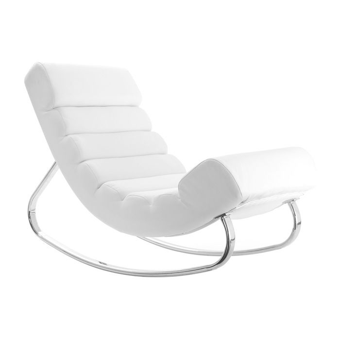 Miliboo - Rocking chair design blanc TAYLOR