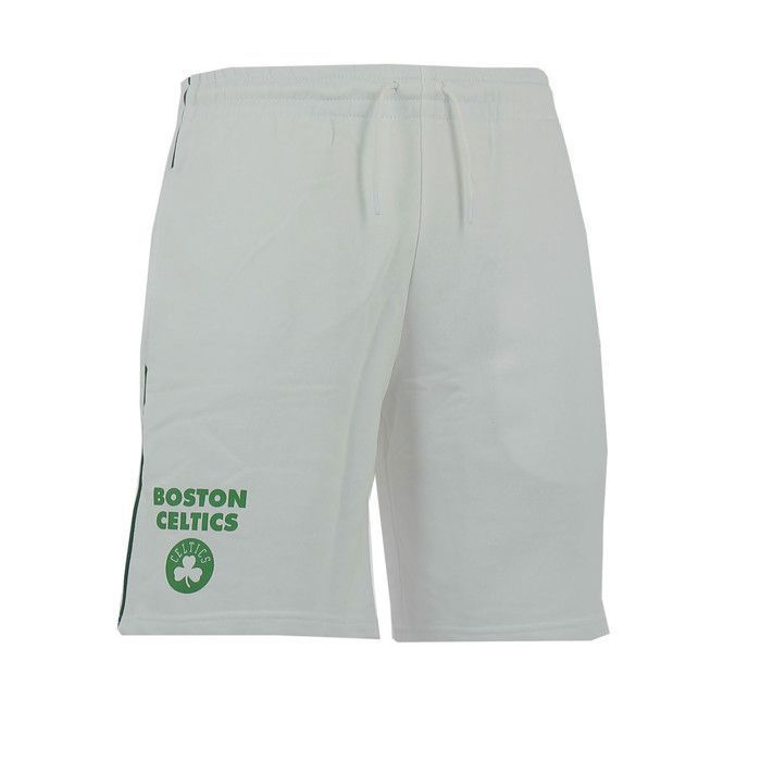 Short NBA Boston Celtics New Era Stripe Piping Blanc pour homme
