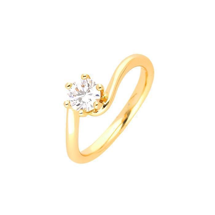 Bague Arbre de Vie Cristal Blanc Or Jaune 750 Laminé* (5 Tailles)
