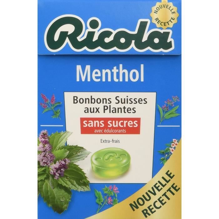 Ricola Bonbons Suisses aux Plantes Menthol sans Sucres 50 g