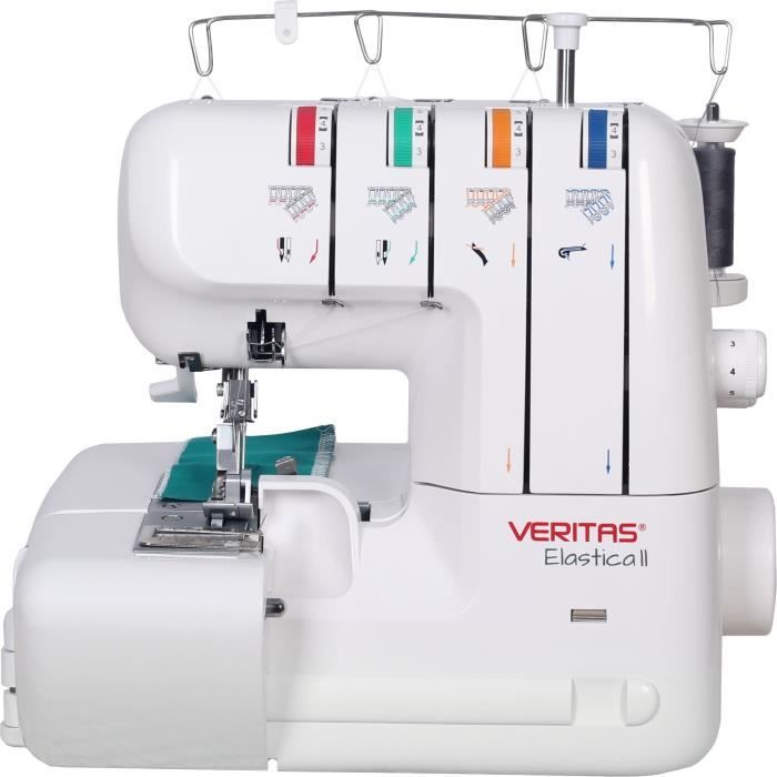 VERITAS ELASTICA - Surjeteuse à différentiel - 12 types de points - 75-1000 points par minute - Machine à 4-3-2 fils - Bac à dechet