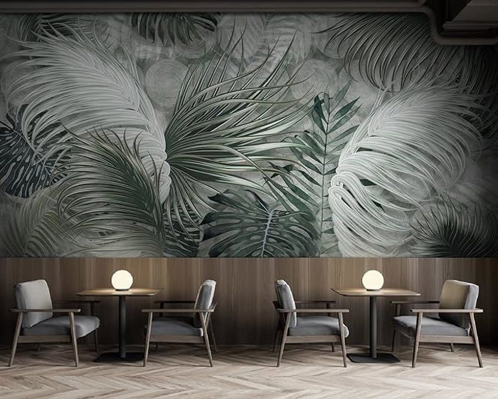 Papier Peint Panoramique 350x256cm 3D Effet style Jungle Tropical ...