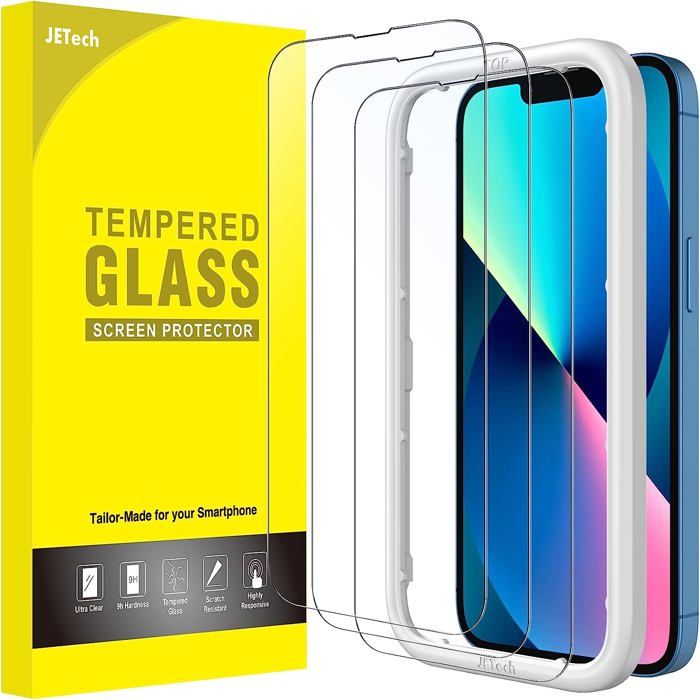 Protection écran Verre Trempé 9D Noir Pour IPhone 13/13 Pro - Anti-choc, Couverture Totale
