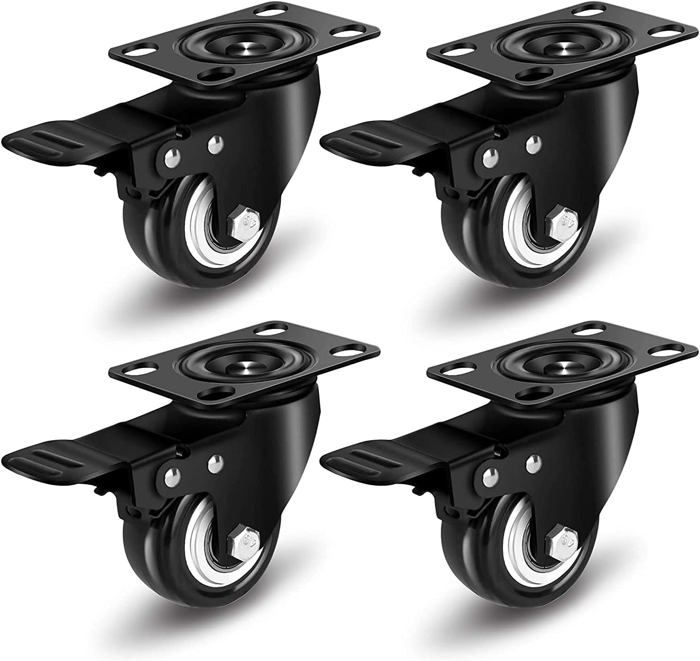 Roulettes Pivotantes,Roues Plaques Industrielles Transport,Avec Frein