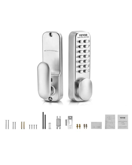 Serrure à code mécanique VEVOR 14 touches - pour porte dentrée encastrée 35–65 mm sans clé