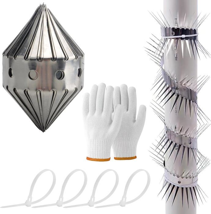 Tuyau anti-martres en acier inoxydable de 100 cm - Répulsif contre les martres - Tuyau de descente - Protection contre les martres